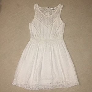Fit and flare white lace dress